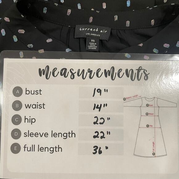 Anthropologie Current Air Black Iridescent Dot Ruffled Mini Dress Size XS - Picture 16 of 16